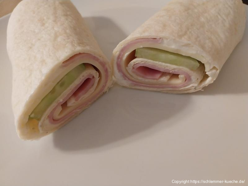 Käse-Wraps mit Kochschinken