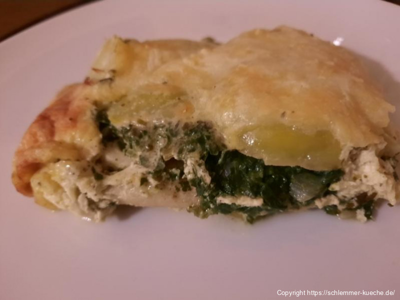 Kartoffelauflauf mit Fisch und Spinat