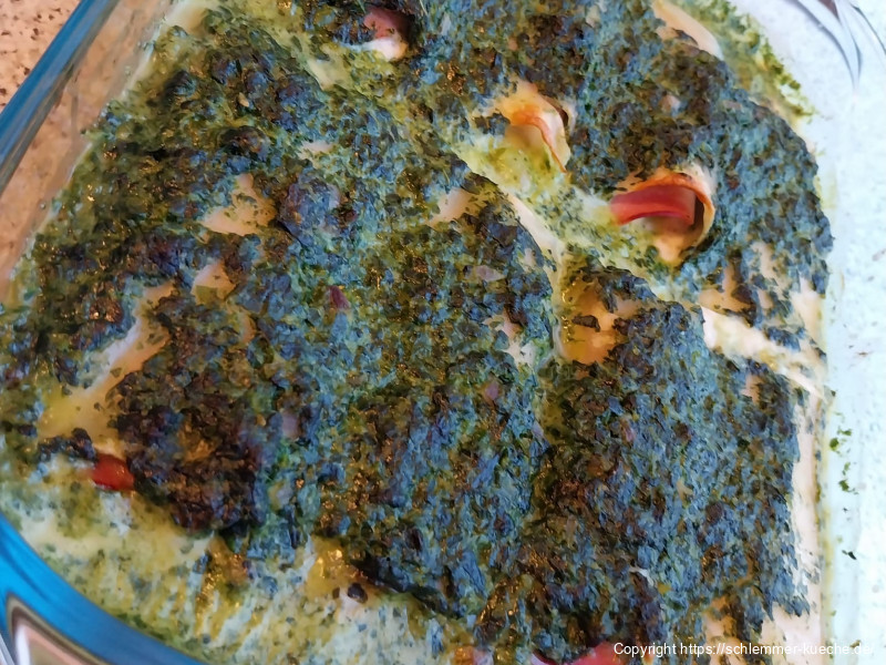 Lasagnerollen im Spinatbett